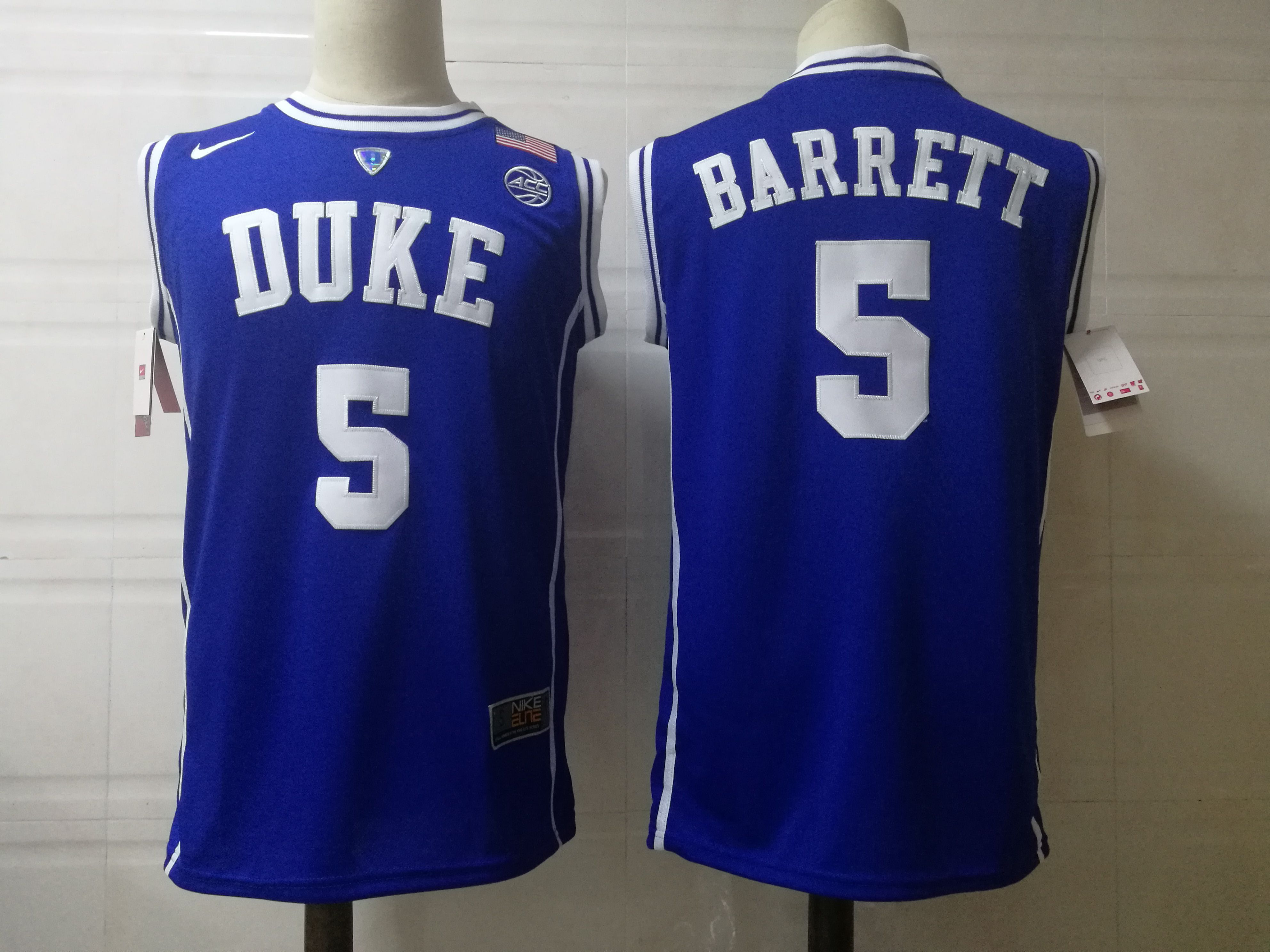 Men Duke Blue Devils #5 Barrett Blue Nike 2025 NCAA Jersey->ncaa teams->NCAA Jersey